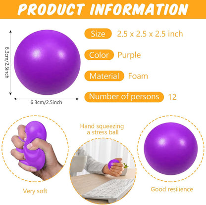 12 Pcs Blue Foam Stress Ball Squeeze Stress Relief Balls for Kids and Adults Hand Exercise Sensory Relief Toys for Anxiety ADHD Autism （Blue）
