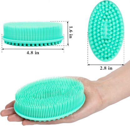 Silicone Body Scrubber Loofah 3 Pack Exfoliating Soft Loofah Shower Brush