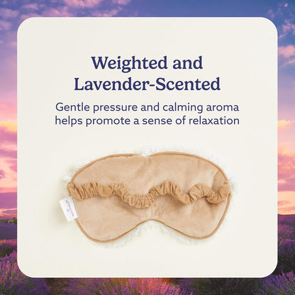 warmies Microwavable Eye Mask for Warmth & Comfort - Heat & Cooling Eye Compress for Dryness Relief - Weighted & Heated Lavender Sleep Mask for Calming Relaxation - Curly Sage
