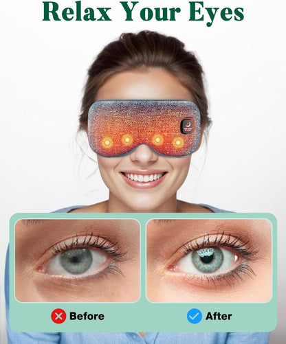 YoanYouth Heated Eye Mask for Dry Eyes, FSA Eligible HSA, Cordless Warm Compress for Eyes, Light Blocking Eye Heating Pad, Styes, Sleep, Cover Washable, Rechargeable, Light Blue