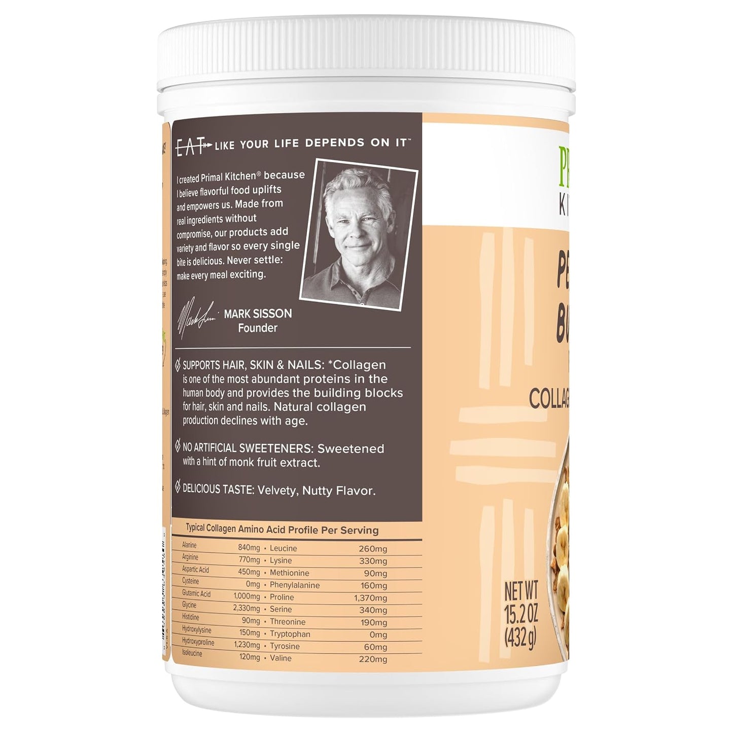 Primal Kitchen Matcha Collagen Keto Latte Powder, Sugar-Free Collagen Peptides, 9.33 Ounces