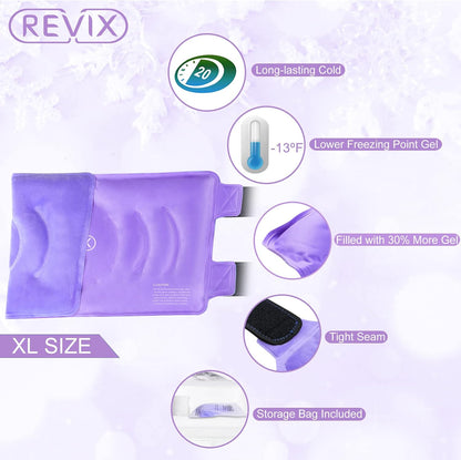 REVIX 19" Extra Large Knee Ice Pack Wrap Around Entire Knee, Reusable Gel Cold Pack for Discomfort and Post-Workout Fatigue, Cold Compress, Enhance Comfort and Recovery