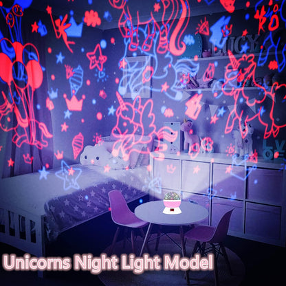 Kids Star Projector Night Light, Star Night Light Projector for Kids, Ceiling Stars Projection Lamp with Timer, 360° Rotating Night Light for Bedroom, Birthday Gift for 3 4 5 Year Old Girls Boys Black