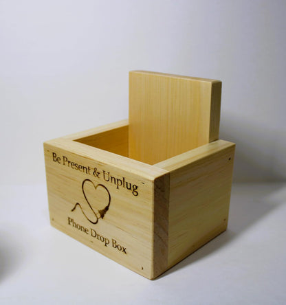 NEW! Unplug Cell Phone Drop Box - Great for the dinner table or night stand. Holds up to 4 phones vertically! Handcrafted in the USA! From Hidden Pond Gardens a net zero company.