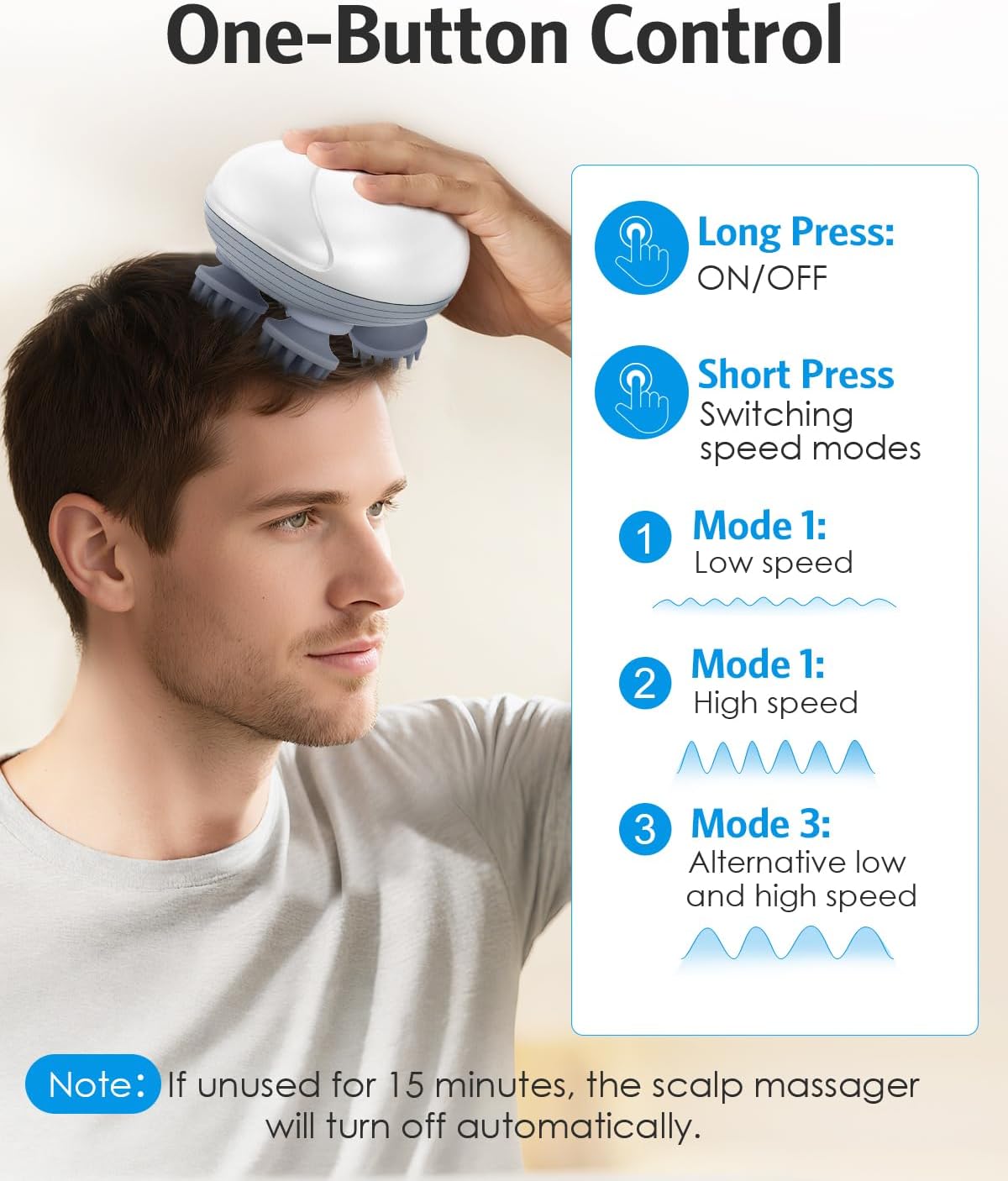 AMIR Upgraded Electric Scalp Massager, Portable Head Massager with Kneading 96 Massage Nodes, Handheld Head Scratcher Massager for Stress Relax and Pain Relief, Ideal Valentine‘s Day Gift for Her/Him