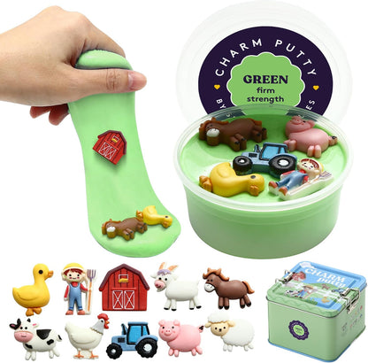 Special Supplies Sensory Therapy Putty for Kids and Adults with Cute Charms, Resistive Hand Exercise Stress Relief Therapy Putty (Farm)