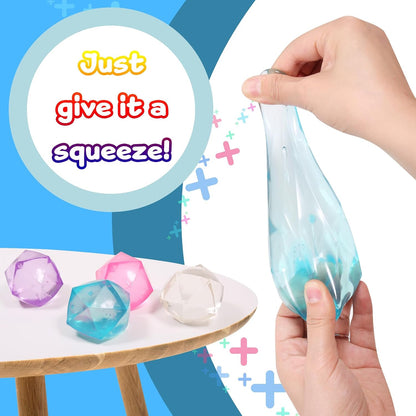 8pc Mini Small 1.4 Masonry Ice Squishy Stress Balls Diamond Anxiety Relief Slow Rise-Fidget Toy for Kids Classroom, Calming Toys Anxiety Children Teens
