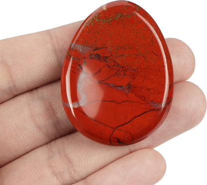 Artistone Moss Agate Crystal Chakra Thumb Worry Stone Teardrop Reiki Healing Stone Pocket Palm Stones for Anxiety Stress Relief Meditation Therapy Geometry Home Decor