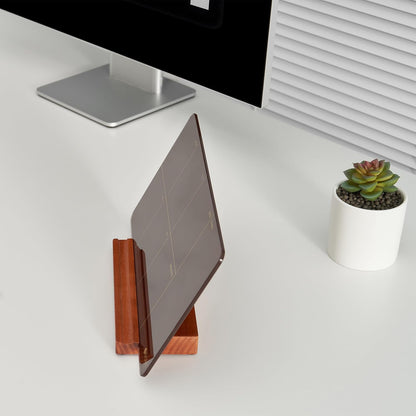 Desktop Glass Weekly Planner Whiteboard with Detachable Wood Stand,Small Portable Dry Erase Calendar to Do List White Board 12x6" for Office, Home, Schools, Marker&Eraser Included, Yeoux