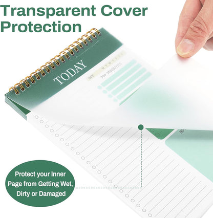 to Do List Notepad, Undated Daily Planner, 120 Pages, 6.7 x 9.8 in | 100 GSM FSC Paper, Plastic Cover, Spiral Bound, Tear-Off Pages, Task Checklist Layout For Home Office School Supplies