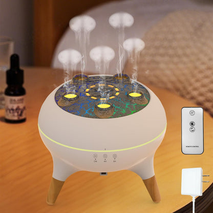 Colorful Flame Fire Diffuser Humidifier, Ultra-Quiet Aroma Essential Oils Aromatherapy Diffusers for Large Room, Bedroom, Office (Timeable, Waterless Auto off-150ml)