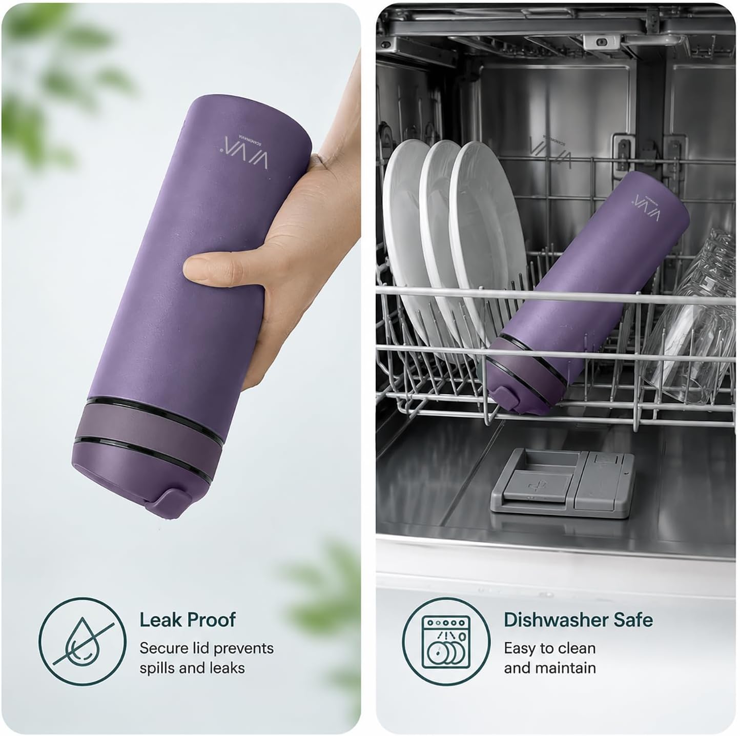 VIVA Recharge Tea Infuser Bottle, 16 oz Insulated Stainless Steel Travel Tea Tumbler with Infuser for Loose Leaf, Hot & Cold Tea & Coffee, Patented Steep Control, Leak-Resistant Lid - Mustard