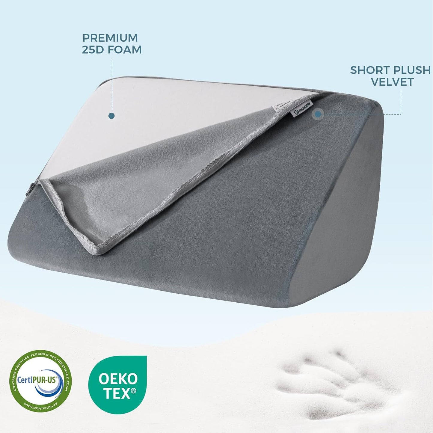 Knee Wedge Pillow for Post-Surgery Recovery-Leg Elevation Support for Sleep Position, Alleviating Lower Back & Hip Pain Enhancing Circulation in Ankles Legs Triangle Pillow with Removable Cover