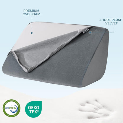 Knee Wedge Pillow for Post-Surgery Recovery-Leg Elevation Support for Sleep Position, Alleviating Lower Back & Hip Pain Enhancing Circulation in Ankles Legs Triangle Pillow with Removable Cover