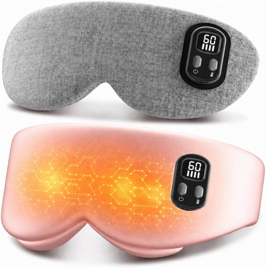Anydance Heated Eye Mask - Cordless Eye Mask for Dry Eyes, FSA - HSA Eligible, Eye Relief, Improved Sleep, 4 Temperature, Washable Eye Heating Pad for Travel, Birthday Gifts for Mom - Light Pink