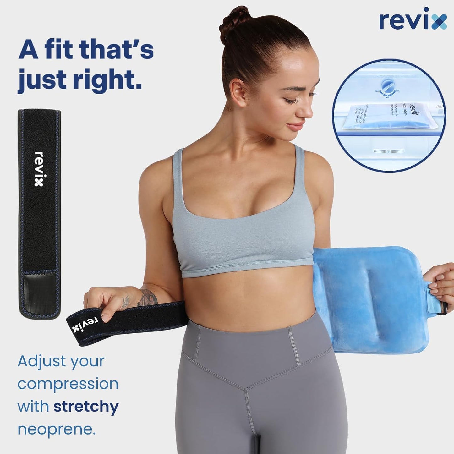 REVIX Ice Pack for Injuries Reusable Gel for Lower Back, Cold Packs for Back Shoulder, Elbow, Hip, Leg, Wrap Around Entire Knee, Soft Cold Compress,16 × 9" Navy
