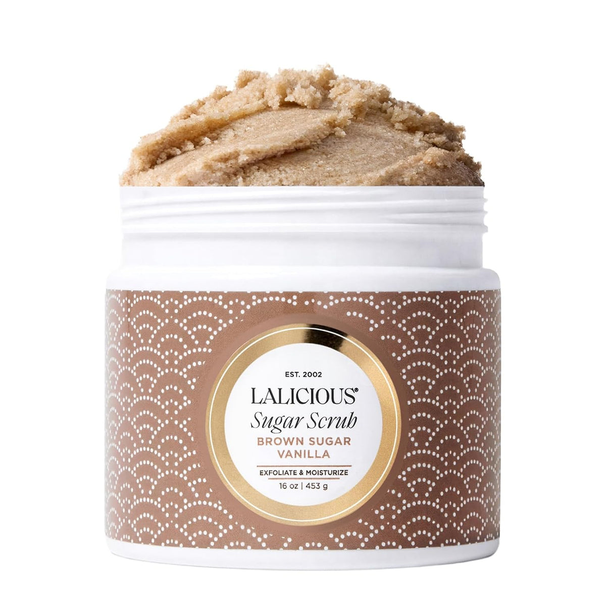 LALICIOUS Endless Summer Exfoliating & Moisturizing Body Scrub | Sugar & Coconut Oil | Pre-Shave Scrub for Ingrown Hairs & Razor Bumps | Gently Buffs & Smooths Sensitive Skin | No Parabens Large 16oz