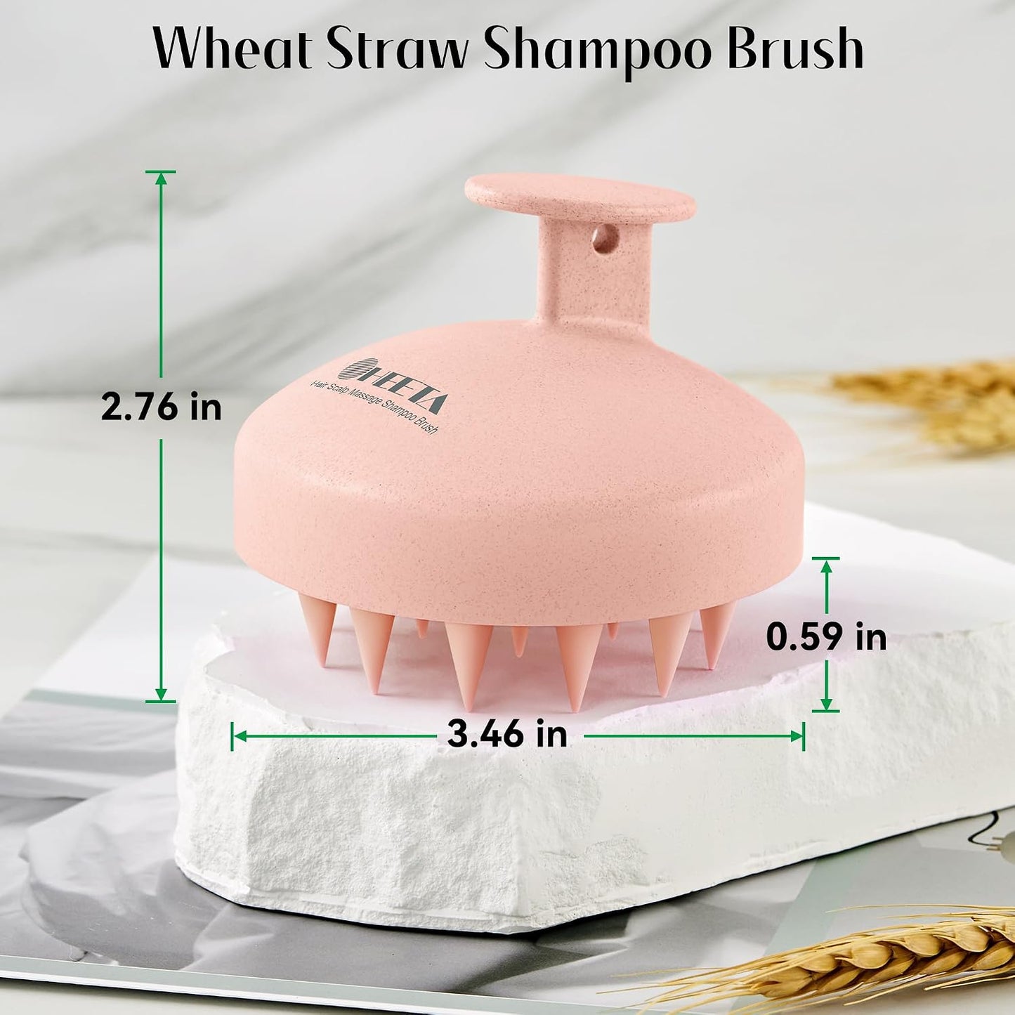 HEETA Scalp Scrubber Shampoo Brush, Scalp Massager Tool for Hair Growth, Soft Silicone Bristles for Dandruff Removal Wet Dry Use Women Men Kids Pet, Fit All Hair Types Care, Green