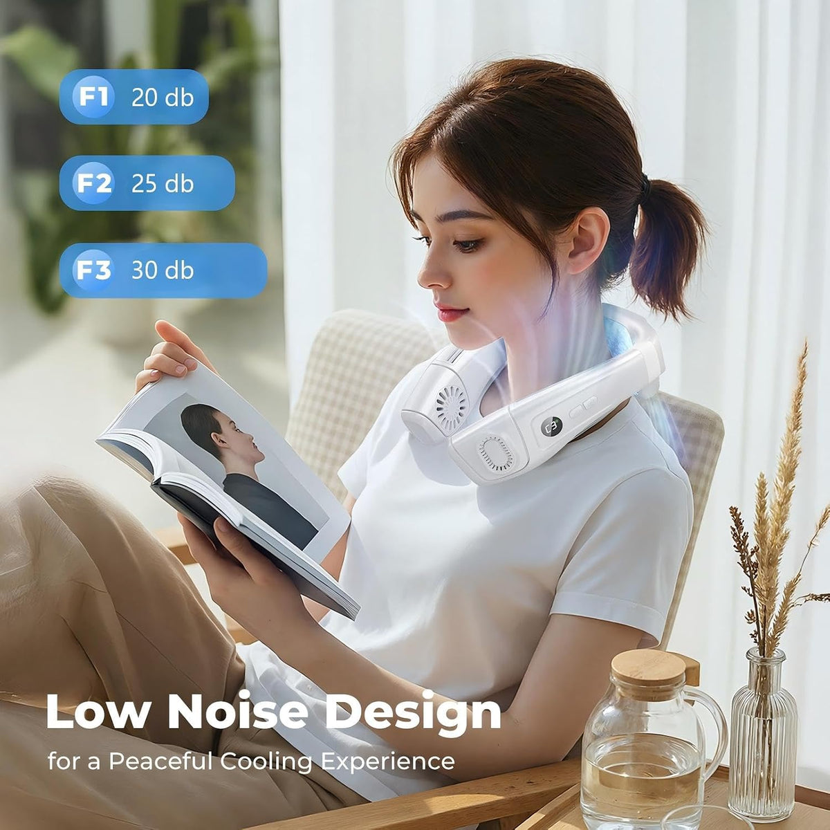 Neck Fan Cooling, Portable Neck Air Conditioner Fan That Blow Cold Air