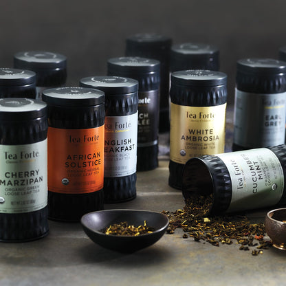 Tea Forte Raspberry Nectar Premium Organic Loose Leaf Caffeine-Free Herbal Tea Blend Canister, Makes 35-50 Cups