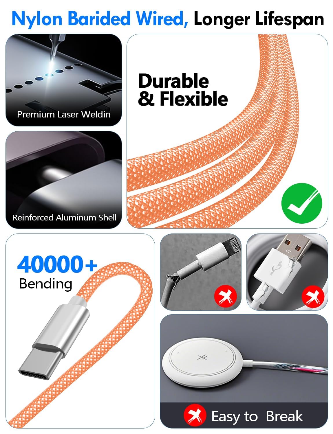 Travel Essentials for Apple Watch Charger,3-in-2 Multi Charging Cable