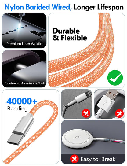 Travel Essentials for Apple Watch Charger,3-in-2 Multi Charging Cable