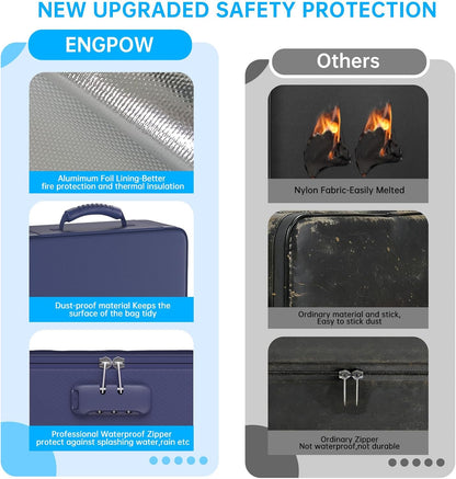 ENGPOW Fireproof File Organizer Bag with 13 Pockets Accordion File Folder