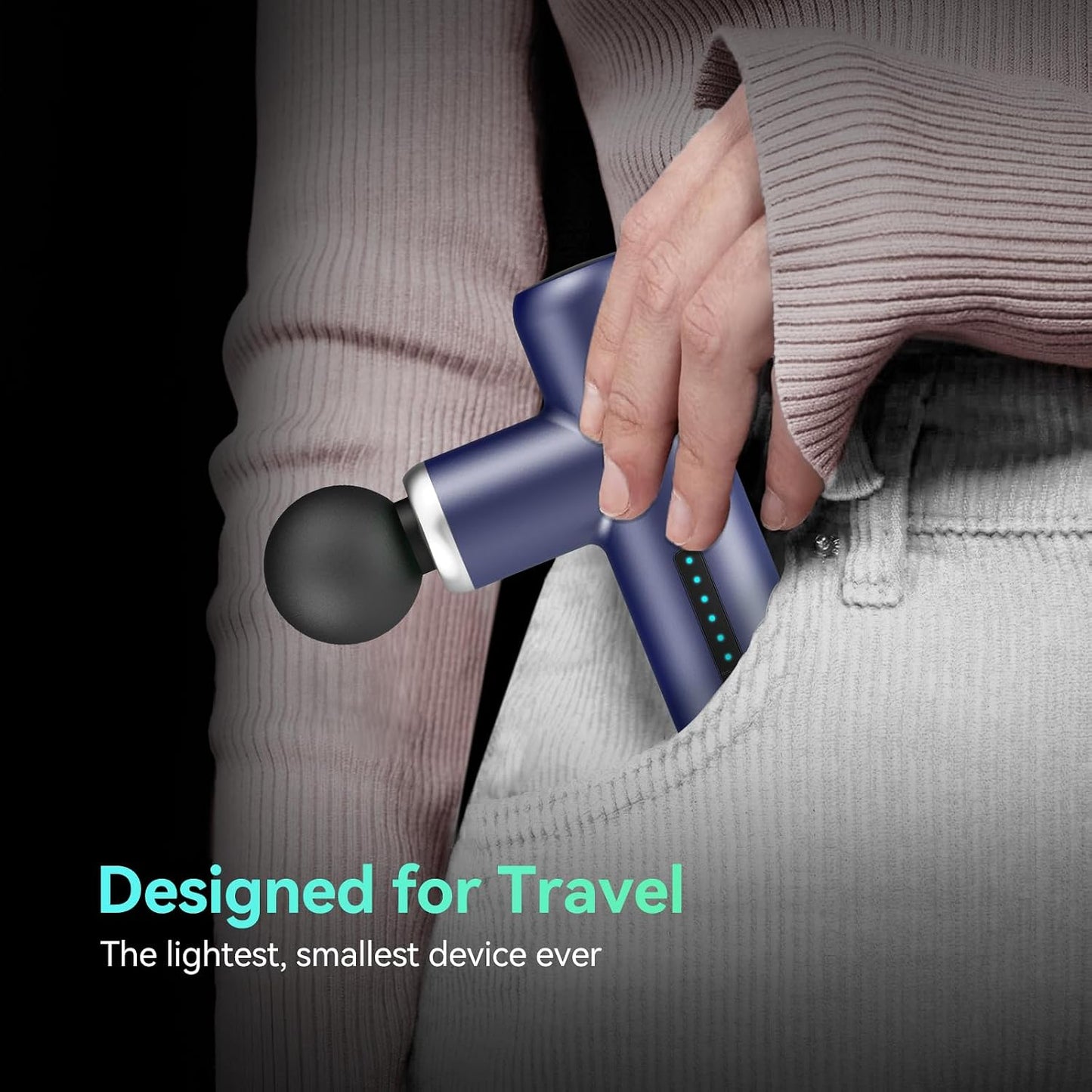 Mini Massage Gun Pocket-Sized Massage Gun Deep Tissue Quiet, Portable Percussion Muscle Travel Massager Gun, Back/Neck Massager for Pain Relief Deep Tissue (Gray)