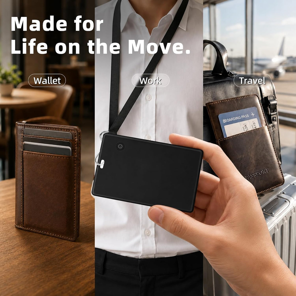 Wallet Tracker Card, Works with Apple Find My or Google Find Hub