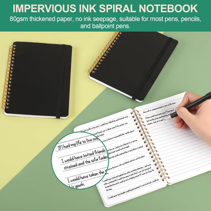 Utron 3 PCS Small Spiral Notebook 5x7, Notebooks for Note Taking, Morandi Spiral Journal Notebook, Work Notebook Small Notebooks 5x7 with Strap, Cute Notebooks for Women 70 Sheets/Note Books