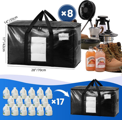 TAILI Blue Extra Large Moving Bags,Storage Bags with Visible Window