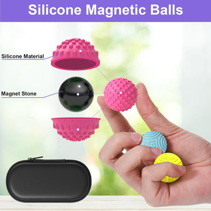 BUSOHA Silicone Fidget Balls - 4 Pack Fidget Toys Adults Sensory Toys Stress Balls for Adults Teens Gifts for Calming,Autism and ADHD Office