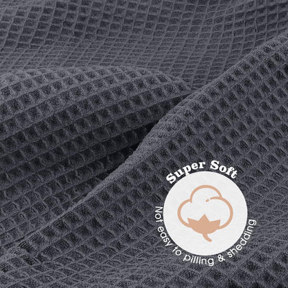 GLIMGLINT 2 Pack Black Microfiber Hair Towel Wrap for Long, Thick, Curly Hair, Super Soft, Fast Drying Waffle Hair Towel Wrap with Elastic Strap 40"X26.5"