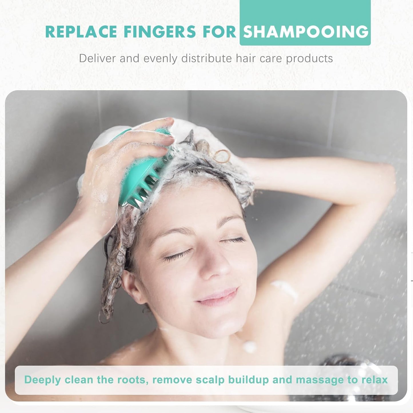 FREATECH Scalp Scrubber Scalp Massager Hair Growth, Shower Shampoo Brush with Silicone Bristles for Dandruff Removal and Hair Care, Wet & Dry Hair Massager Scalp Exfoliator for Men Women Kids，Black