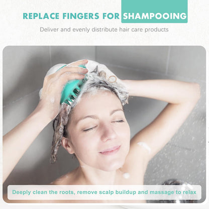 FREATECH Scalp Scrubber Scalp Massager Hair Growth, Shower Shampoo Brush with Silicone Bristles for Dandruff Removal and Hair Care, Wet & Dry Hair Massager Scalp Exfoliator for Men Women Kids，Black