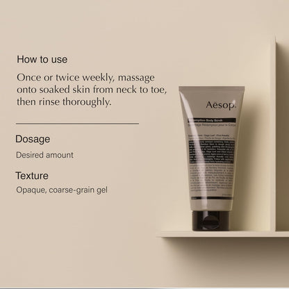 Aesop Geranium Leaf Body Scrub, Exfoliating Body Polish, Smooth Skin, 6.2oz