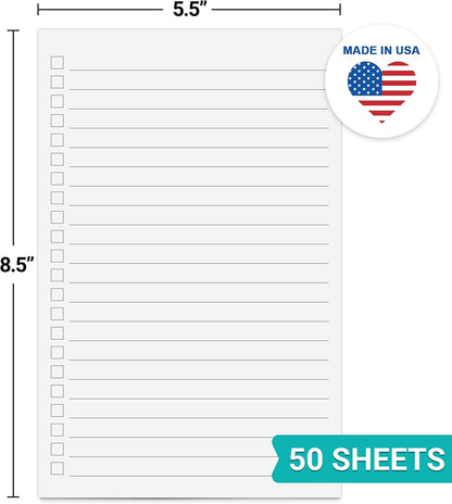 321Done Checklist Notepad, 5.5x8.5 Inches, 50 Sheets, To Do List