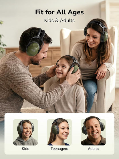 Dr.meter Ear Protection Ear Muffs, Noise Cancelling Headphones for Adults Kids 31dB Earmuffs for Noise Reduction, Hearing Protection for Shooting Gun Range, Mowing, Monster Jam, Sensory, Fireworks