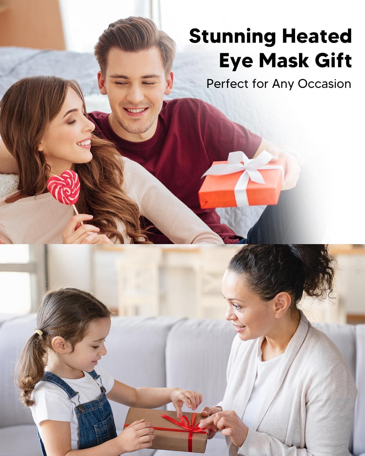 arboleaf Heated Eye Mask, Cordless Rechargeable Warm Eye Compress, Temperature Control, Light Blocking, Washable Cover & Travel, 1000mAh Rechargeable Battery