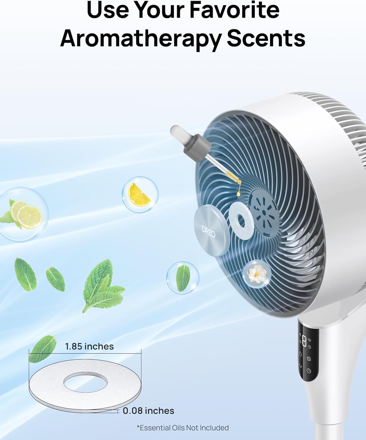 DREO Fan for Bedroom, 2026 Upgraded, 90ft Airflow, 20dB Quiet Fan, 90° Oscillating Standing Fan for Whole Room, DC Motor, 8+H Speeds, 3 Modes, 38-42'' Adjustable Height, 8H Timer, 105° Manual Vertical
