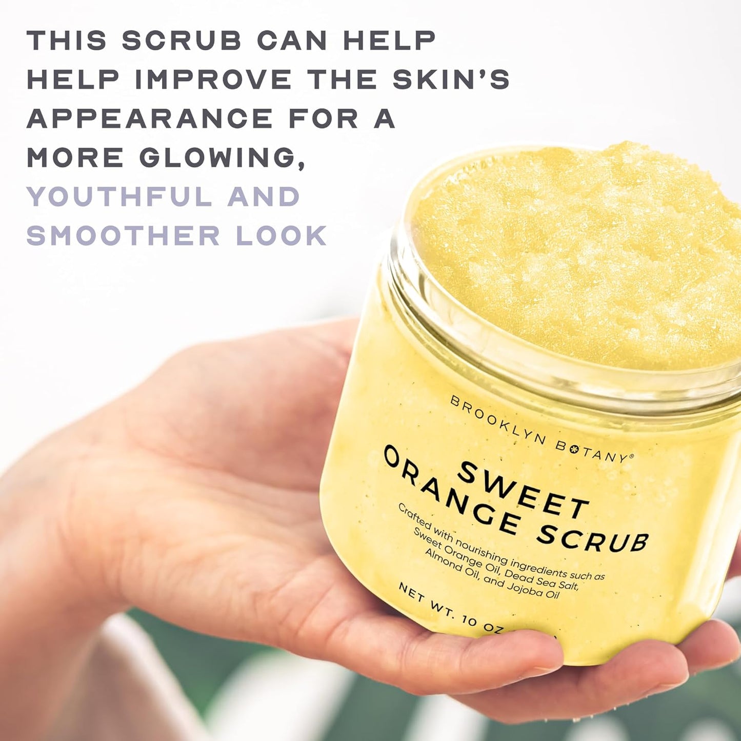 Brooklyn Botany Coconut Milk Body Scrub - Moisturizing and Exfoliating Body, Face, Hand, Foot Scrub - Fights Stretch Marks, Fine Lines, Wrinkles - Great Gifts for Women & Men - 10 oz