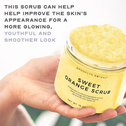 Brooklyn Botany Coconut Milk Body Scrub - Moisturizing and Exfoliating Body, Face, Hand, Foot Scrub - Fights Stretch Marks, Fine Lines, Wrinkles - Great Gifts for Women & Men - 10 oz