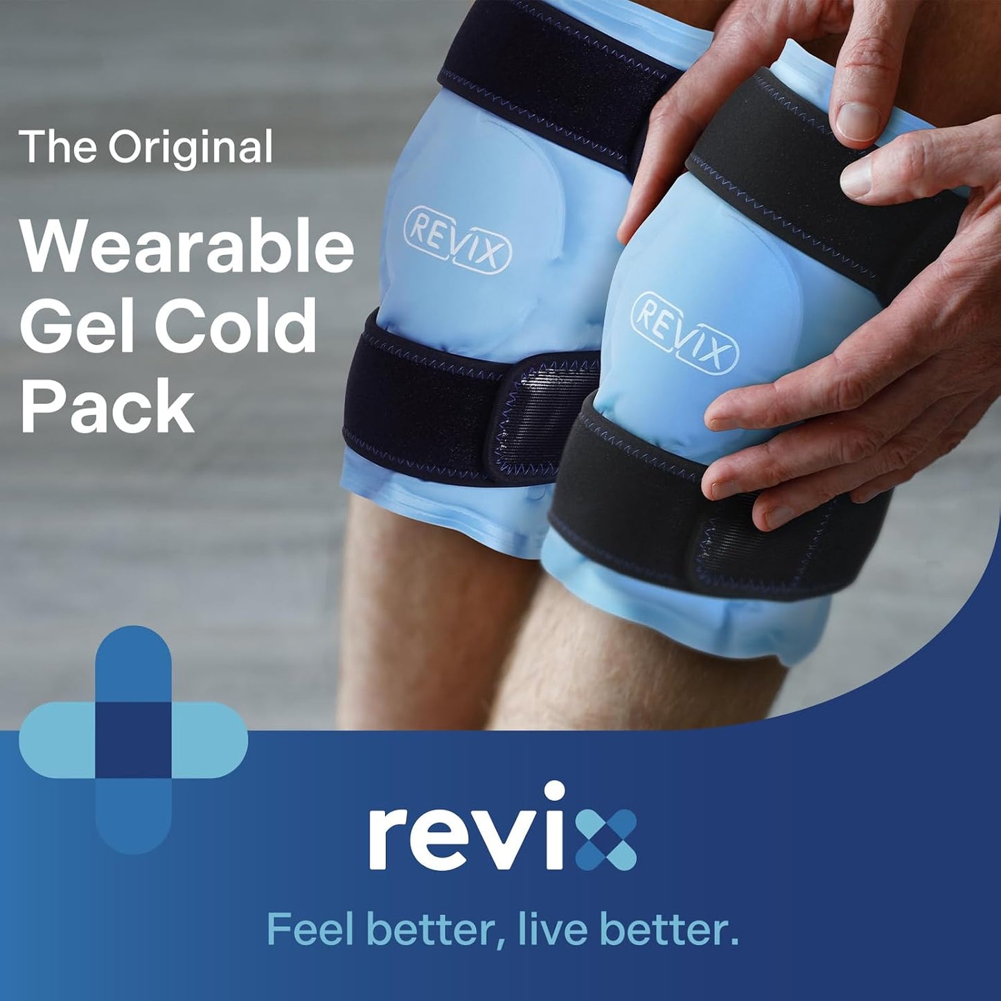 REVIX Ice Pack for Knee Pain Relief, Reusable Gel Ice Wrap for Leg Injuries, Swelling, Knee Replacement Surgery, Cold Compress Therapy for Arthritis, Meniscus Tear and ACL Blue
