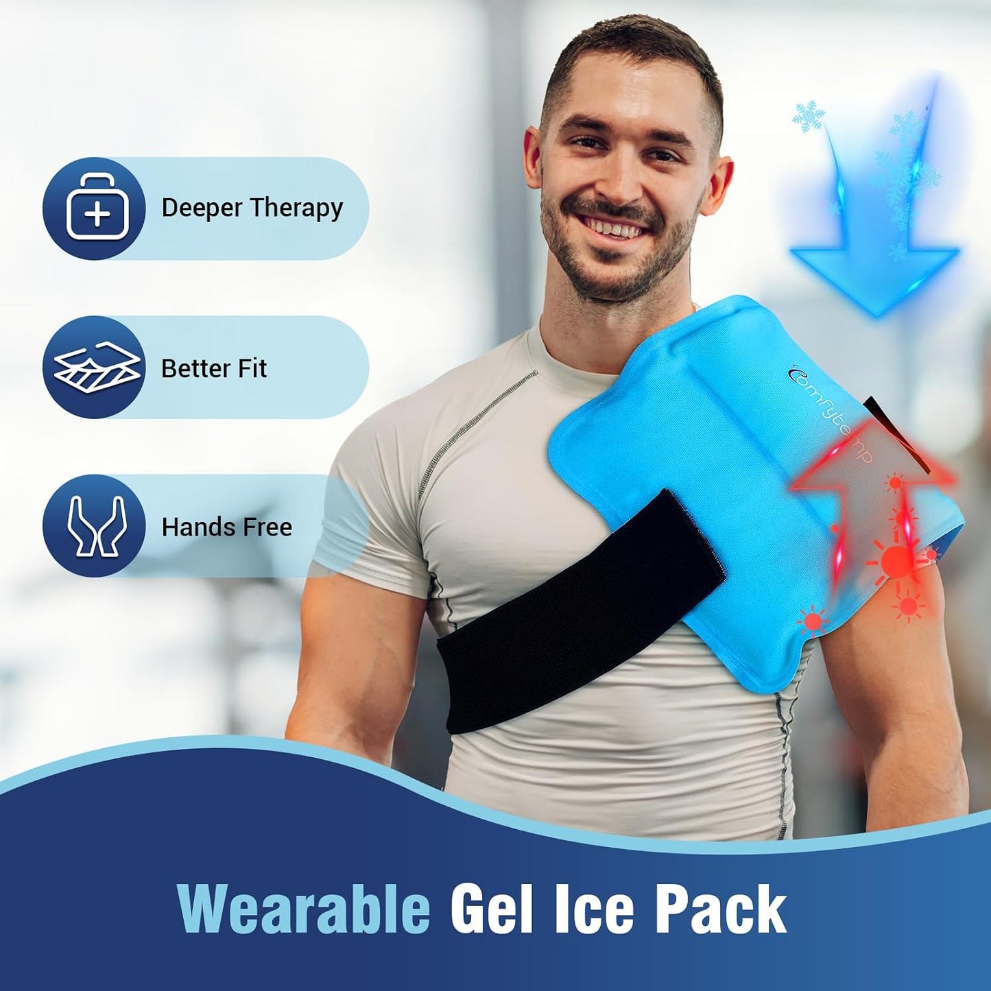 Comfytemp Gel Ice Packs for Injuries Reusable, Hot Cold Compress Ice Packs