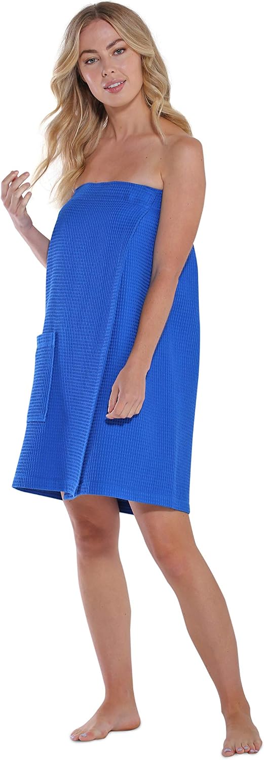 Turquaz Lightweight Knee Length Waffle Robes For Women Spa Bath Waffle