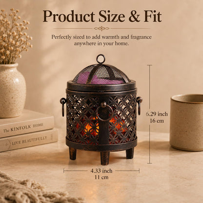 Dicimi Wax Melt Warmer,4-in-1 Electric Wax Melter,Oil Burner,Fireplace Wax Warmers, for Home Office Bedroom Aromatherapy Present and Decorations (Bronze, Fireplace Stove)