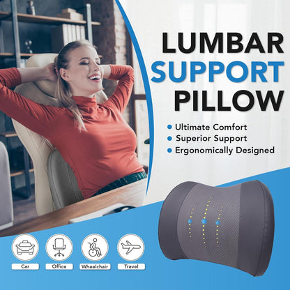 Lofty Aim Lumbar Support Pillow for Car, Car Seat Back Support for Driving | Memory Foam Car Lumbar Support for Driving Seat, Car Back Cushion, Adjustable Straps, Lower Back Pillow, Office Chairs, Black