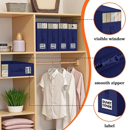 WOWBOX Bed Sheet Organizers and Storage,Closet Organizer Under Bed Storage