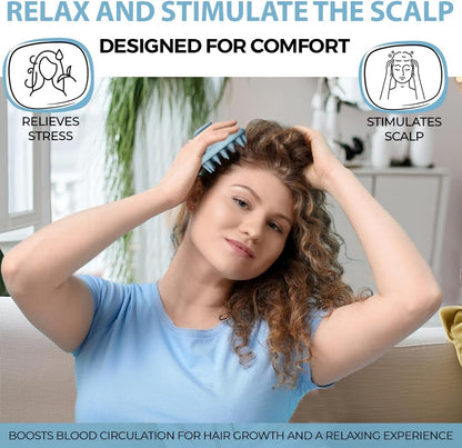 Fiora Naturals Scalp Massager Shampoo Brush - Silicon Scalp Scrubber & Exfoliator for Dandruff Removal and Hair Growth, Brush for Wet & Dry Hair, for Men, Women, Kids - BPA Free