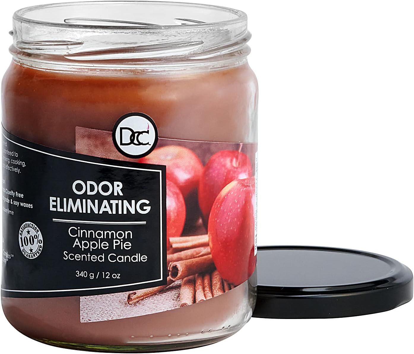 Vanilla Bean Odor Eliminating Highly Fragranced Candle - Eliminates 95% of Pet, Smoke, Food, and Other Smells Quickly - Up to 80 Hour Burn time - 12 Ounce Premium Soy Blend - Colors B